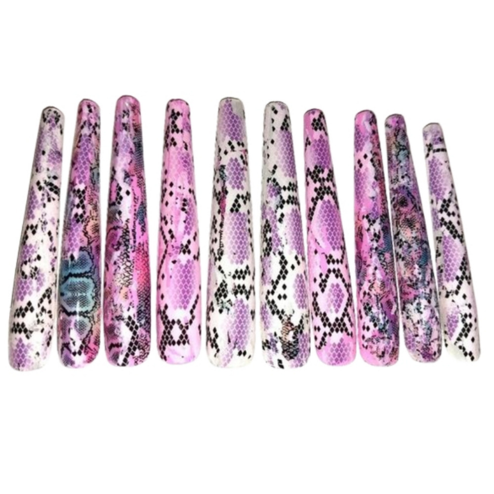 Hand crafted custom print 10pc 3xl acrylic press on nails sz XS